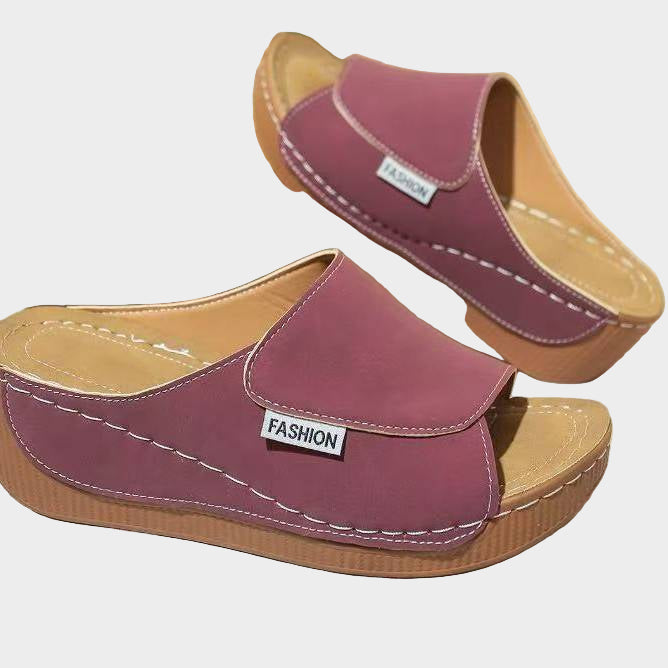 Black Slip-On Wedge Sandals Jasmine's Boutique Australia