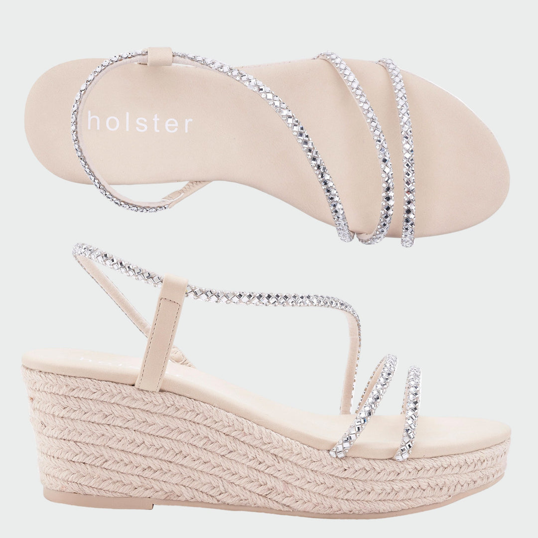 Aurora Wedge – Sparkling Nude Jasmine's Boutique Australia