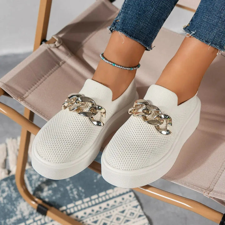 "Urban Luxe Chain Slip-Ons" Jasmine's Boutique Australia