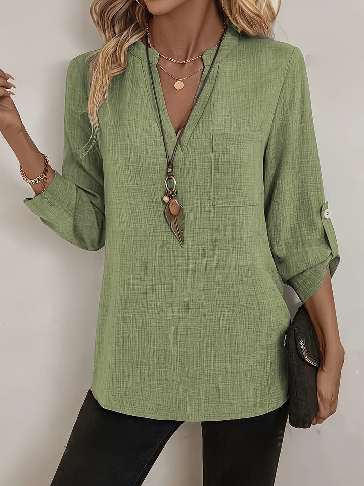 Olive Breeze V-Neck Tunic Top Jasmine's Boutique Australia