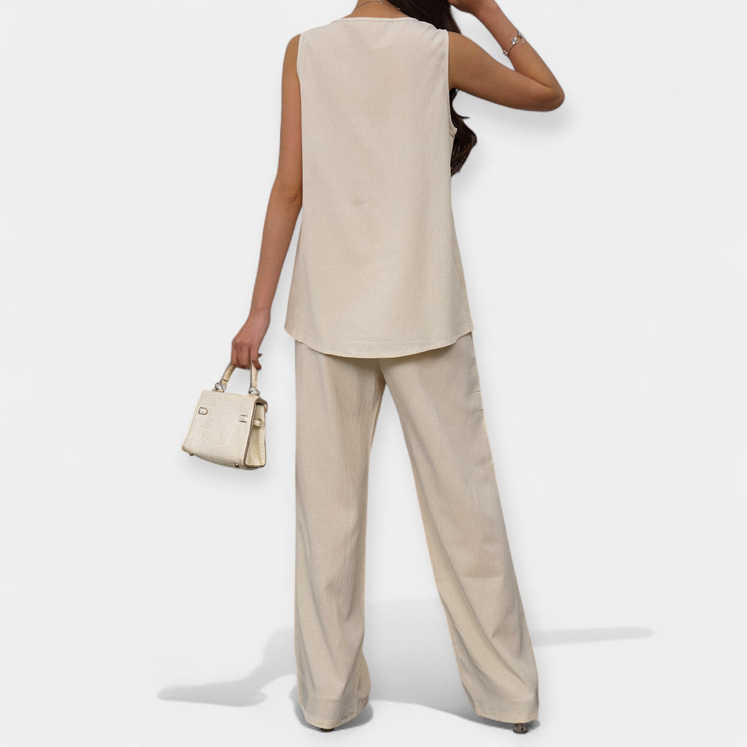 Comfortable Set with Sleeveless Top and Wide Pants Jasmine's Boutique Australia