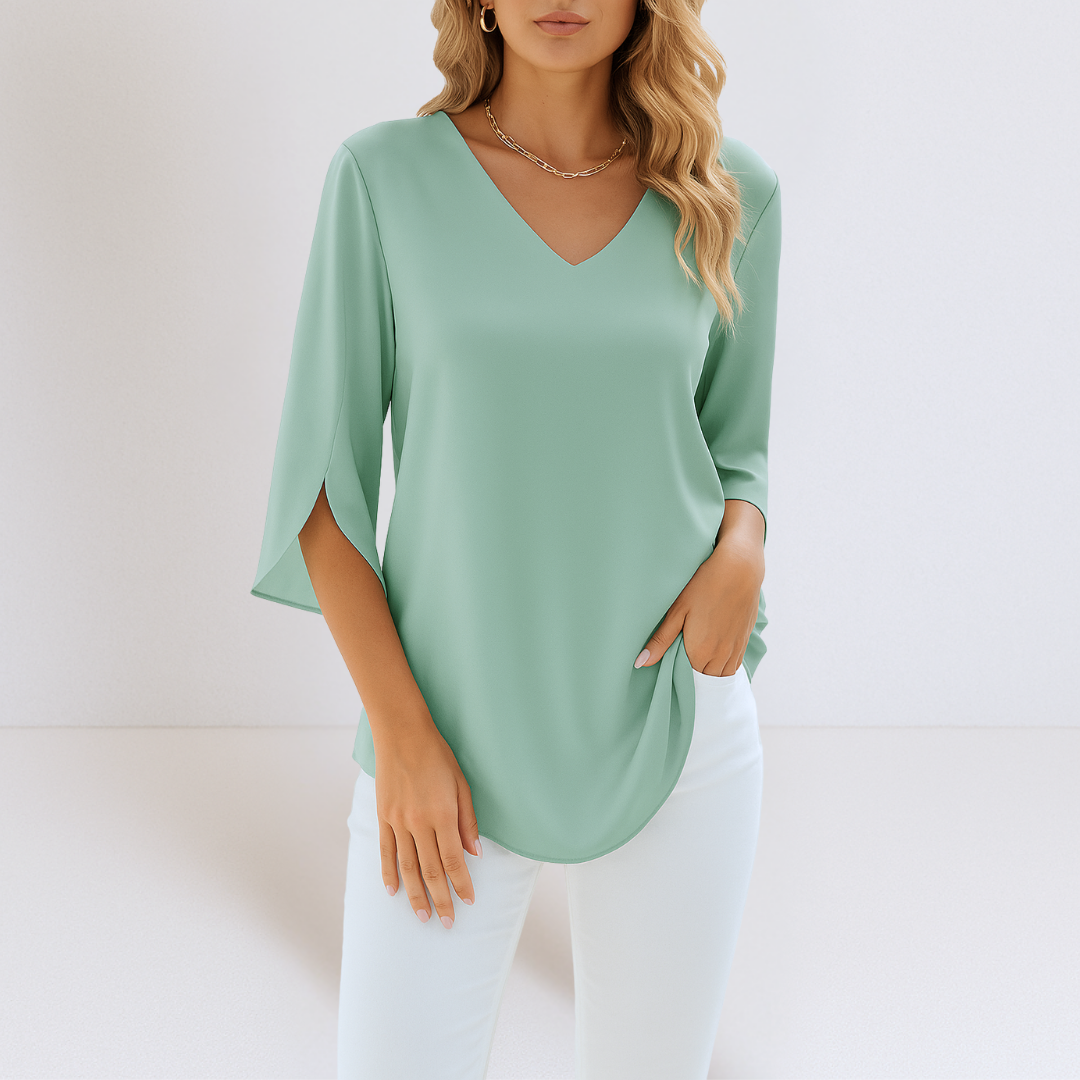 Elegant Blouse with V-Neck and Open Sleeves Jasmine's Boutique Australia