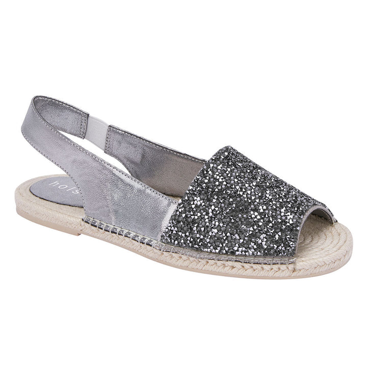 Holster Silver Glitter Espadrille Sandals Jasmine's Boutique Australia