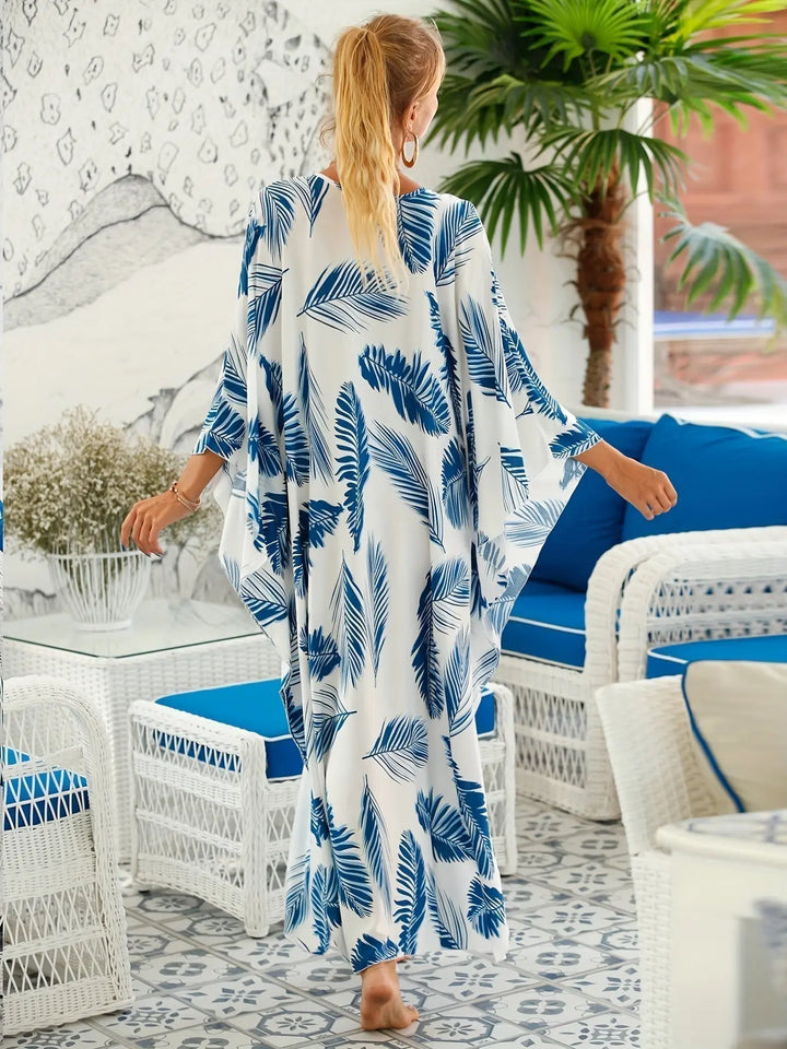 Ocean Breeze Palm Maxi Kaftan Jasmine's Boutique Australia
