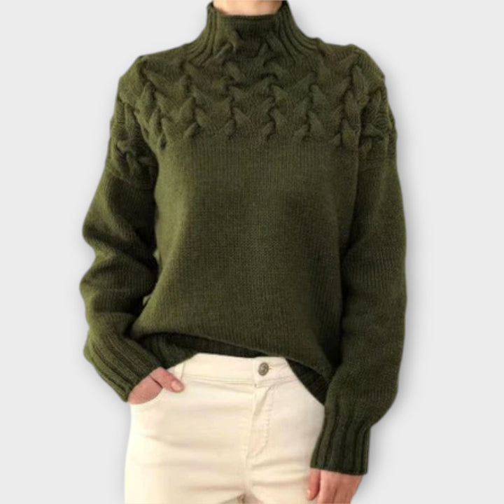 Eva - Women's Sweater with Knitting Detail Liora Lane Boutique