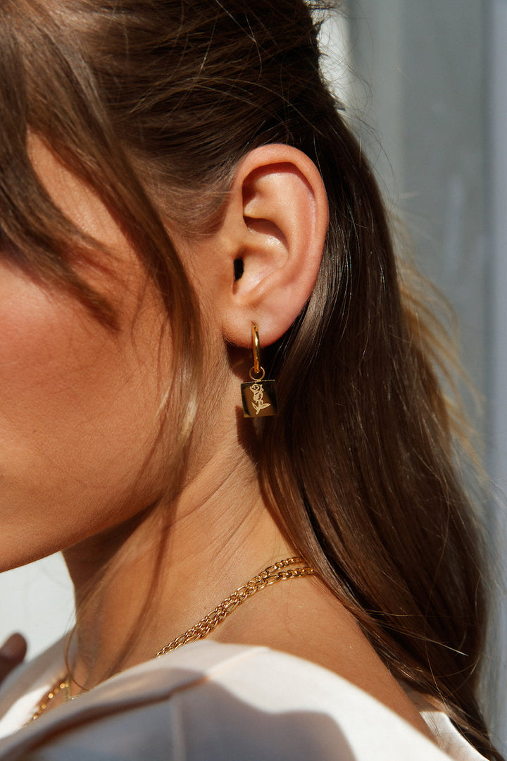 18 Karat Gold-Plated Burgundy Heart Earrings Jasmine's Boutique Australia