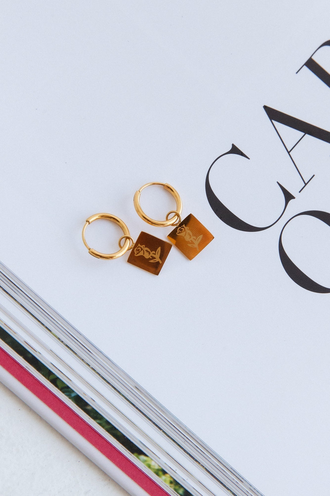 18 Karat Gold-Plated Burgundy Heart Earrings Jasmine's Boutique Australia