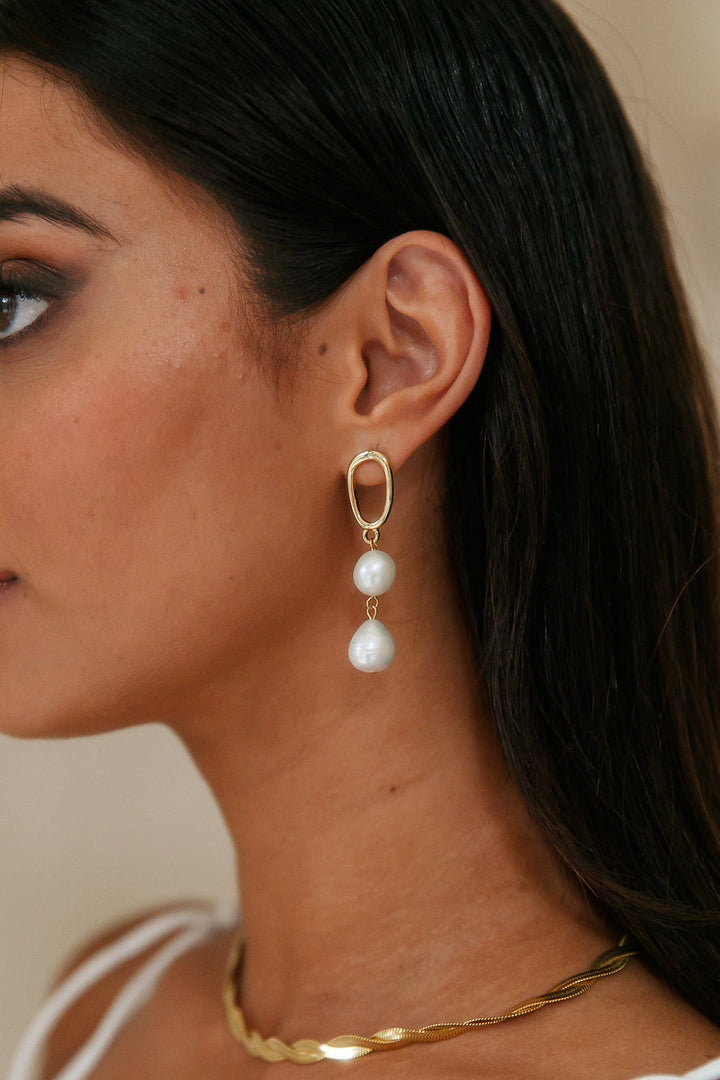18 Karat Earrings with Pearl Products Jasmine's Boutique Australia