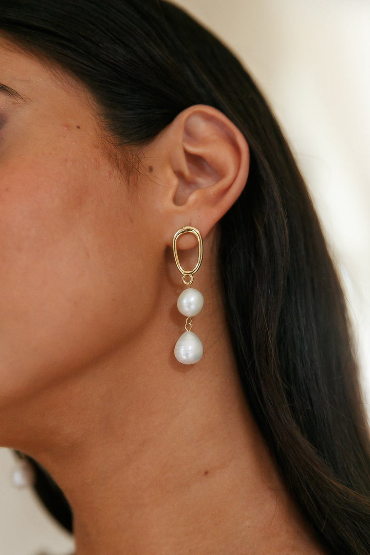 18 Karat Earrings with Pearl Products Jasmine's Boutique Australia