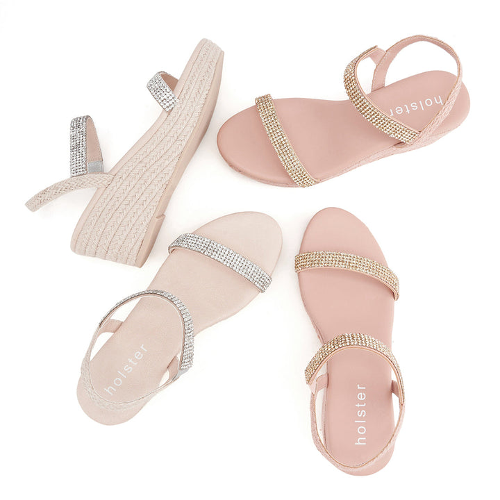 Floral Accent Wedge Sandals Jasmine's Boutique Australia