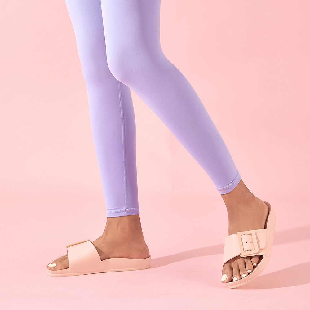 Blush & White Single Buckle Slide Sandals (Bundle) Jasmine's Boutique Australia