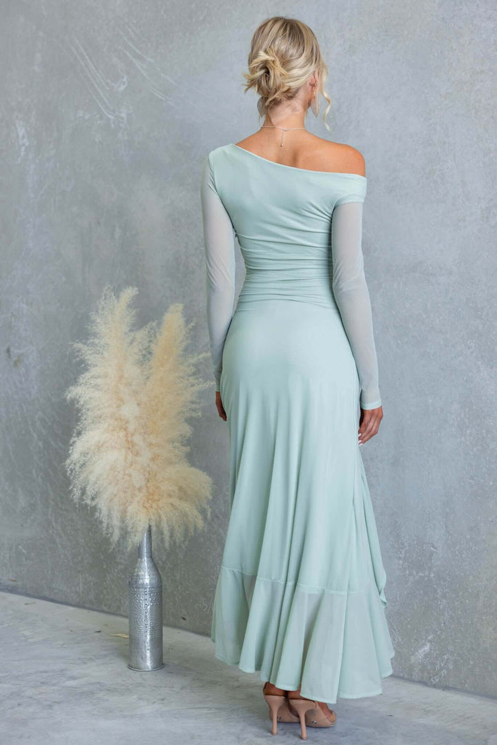 Sage Elegance Long Sleeve Maxi Dress Jasmine's Boutique Australia