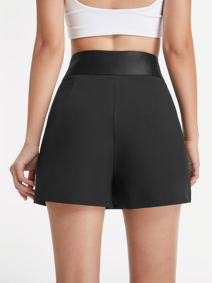 High Waisted Satin Band Mini Skort  Liora Lane Boutique Shorts