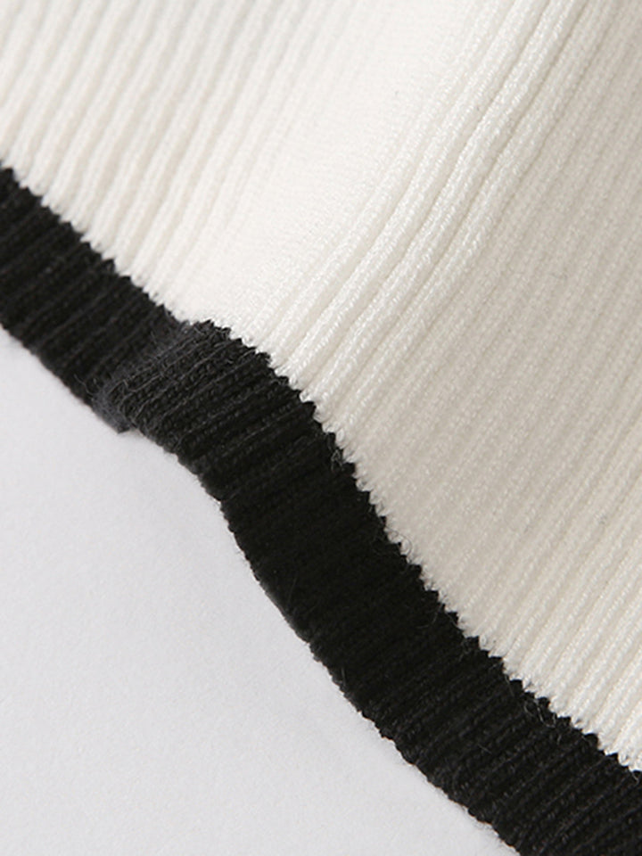 Asymmetrical Trim Mock Neck Sweater  Liora Lane Boutique Sweaters