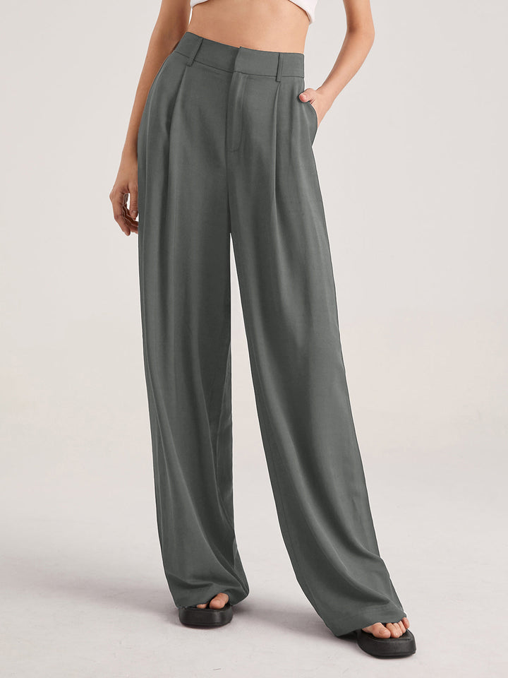 Oversized High Waisted Pleat Front Trousers  Liora Lane Boutique Pants