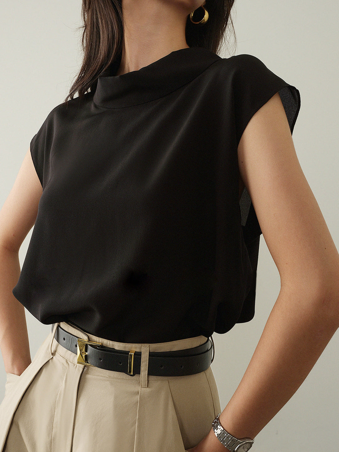 Leisure Cap Sleeve T-Shirt  Liora Lane Boutique T-Shirts Black / XL 22.00