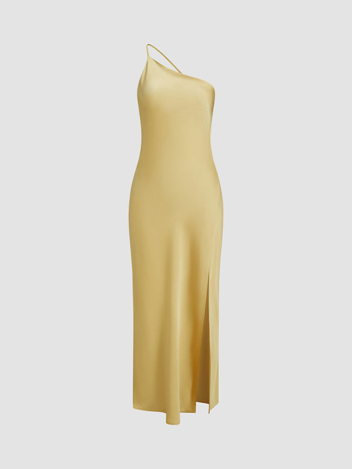 Moonlight Open Back Satin Slit Long Dress  Liora Lane Boutique Dresses