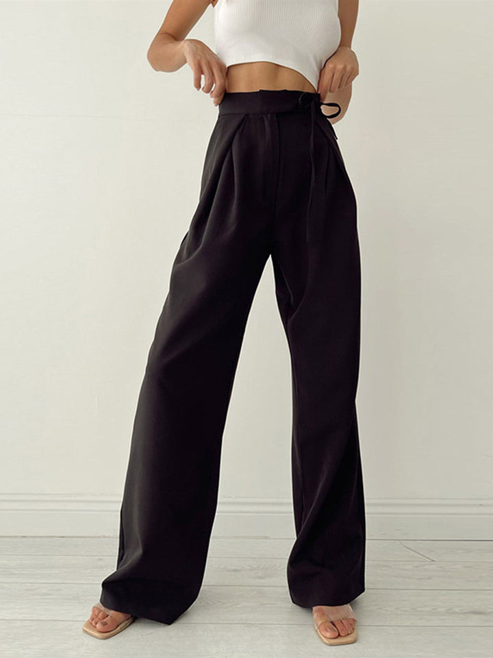 Palazzo Tied Wide Leg Dress Pants  Liora Lane Boutique Pants