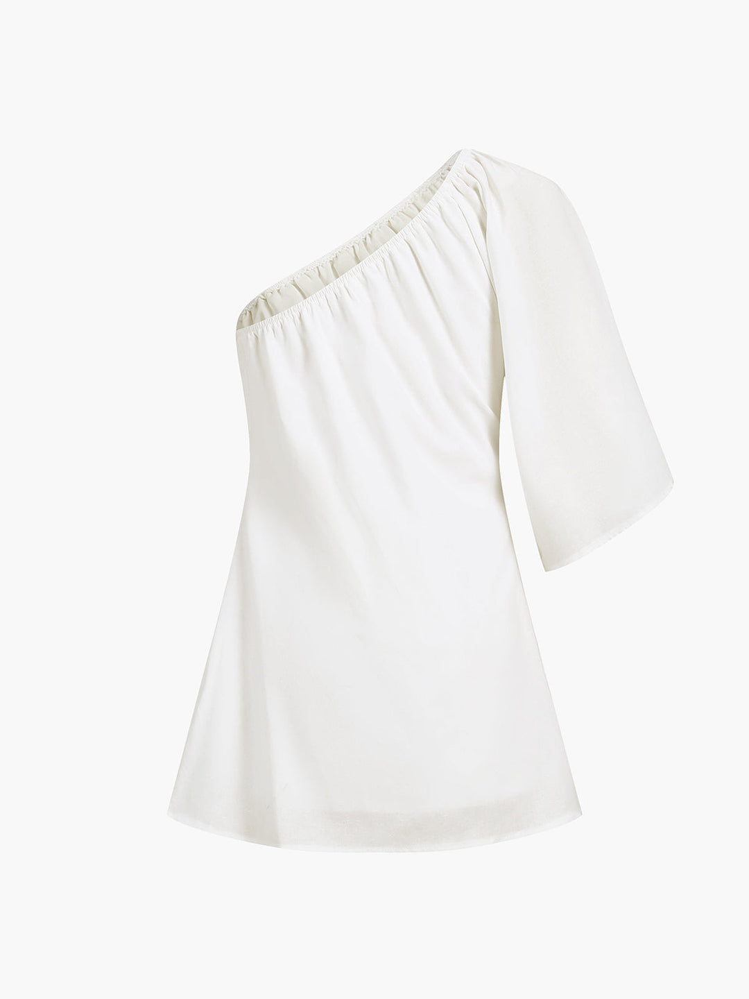 Aegean Cotton Linen One Sleeve Short Dress  Liora Lane Boutique Dresses