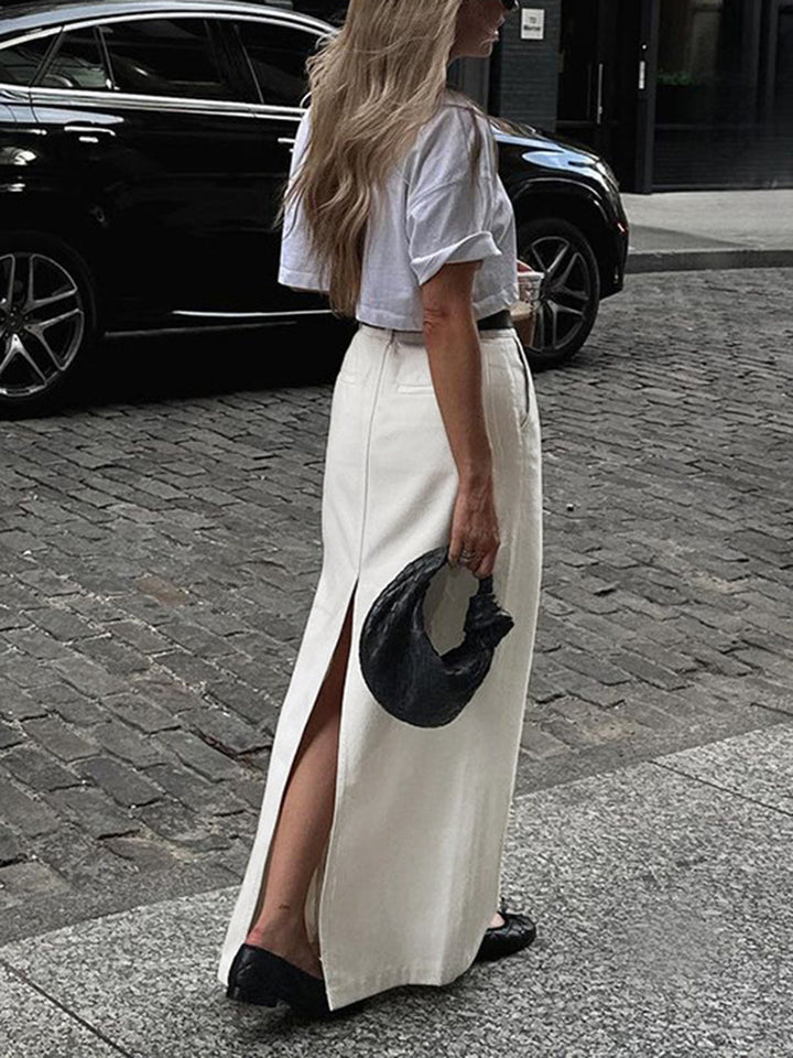 Parisian Slit Maxi Skirt  Liora Lane Boutique Skirts