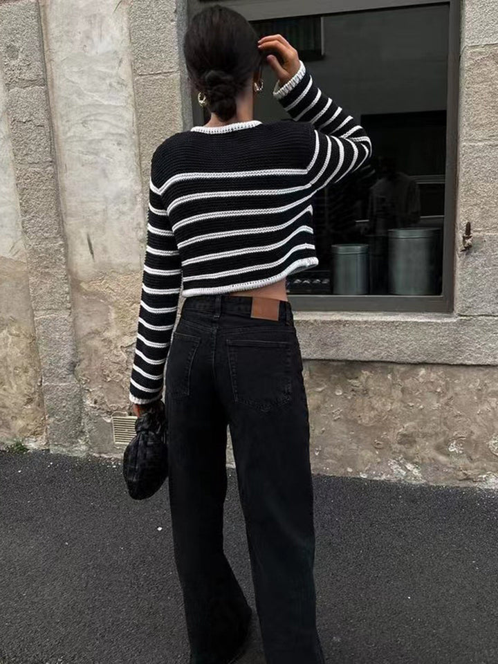 Old Money Aesthetics Stripe Cardigan  Liora Lane Boutique Cardigans