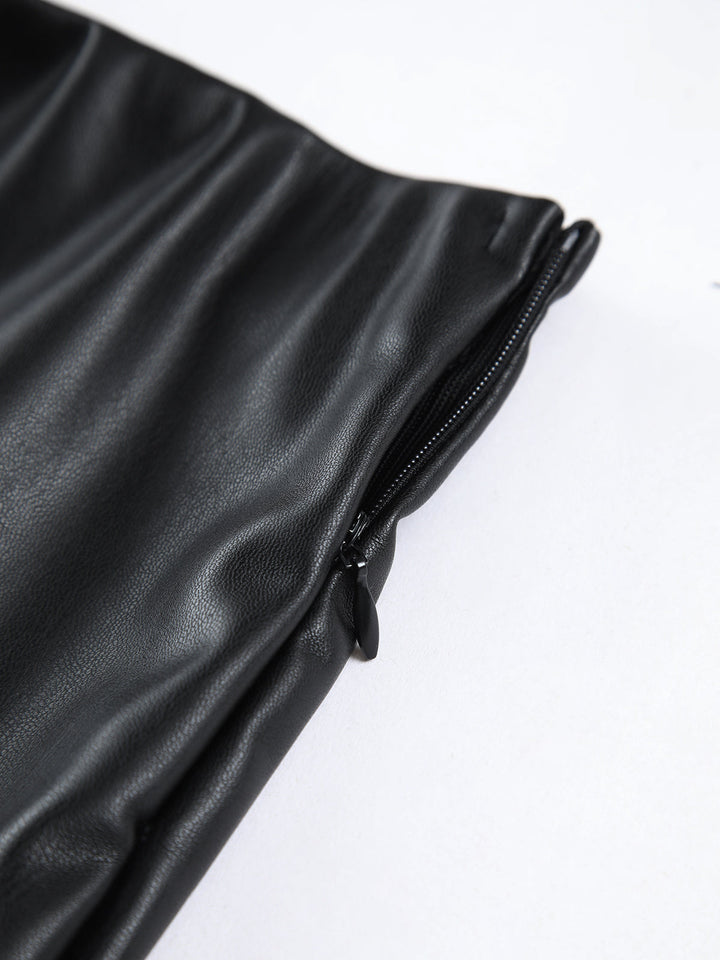 Faux Leather Zippered Mini Skirt  Liora Lane Boutique Skirts