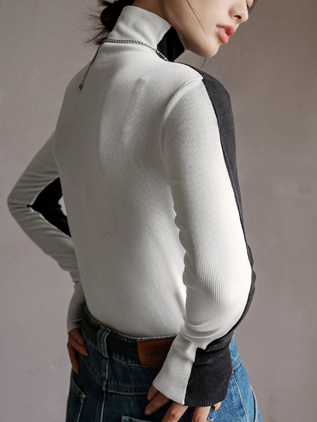 Double Sided Colorblock Long Sleeve Top  Liora Lane Boutique T-Shirts
