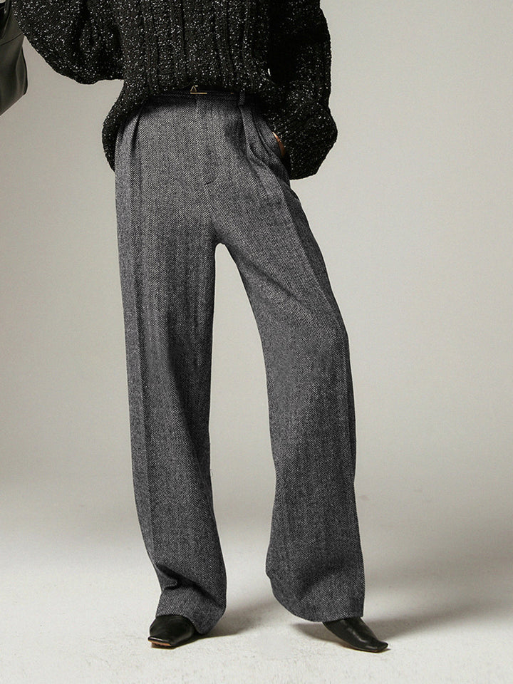 Herringbone Pockets Wide Leg Dress Pants  Liora Lane Boutique Pants