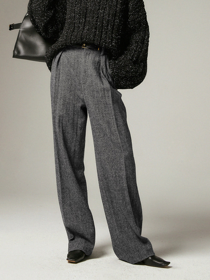 Herringbone Pockets Wide Leg Dress Pants  Liora Lane Boutique Pants