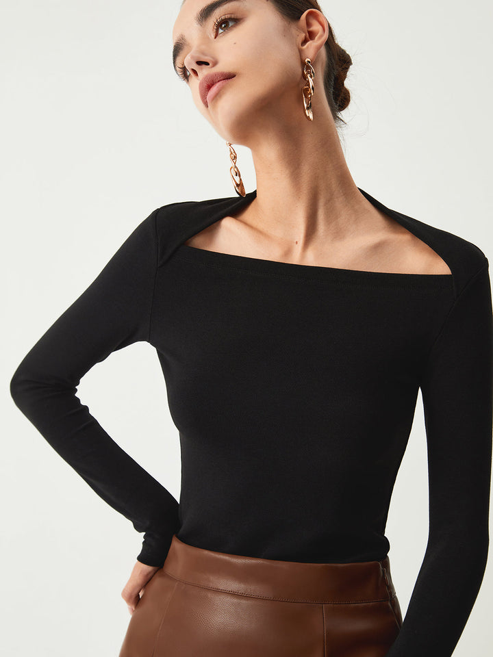 Solid Long Sleeve Shirt  Liora Lane Boutique T-Shirts Black / XL 28.00