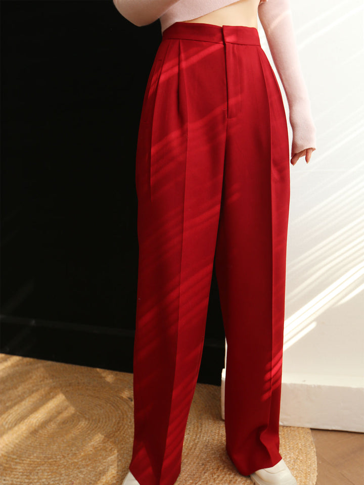 Middle Waist Pleated Tapered Pants  Liora Lane Boutique Pants