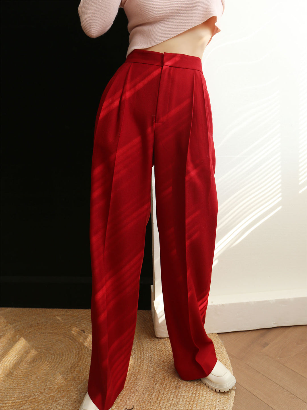 Middle Waist Pleated Tapered Pants  Liora Lane Boutique Pants