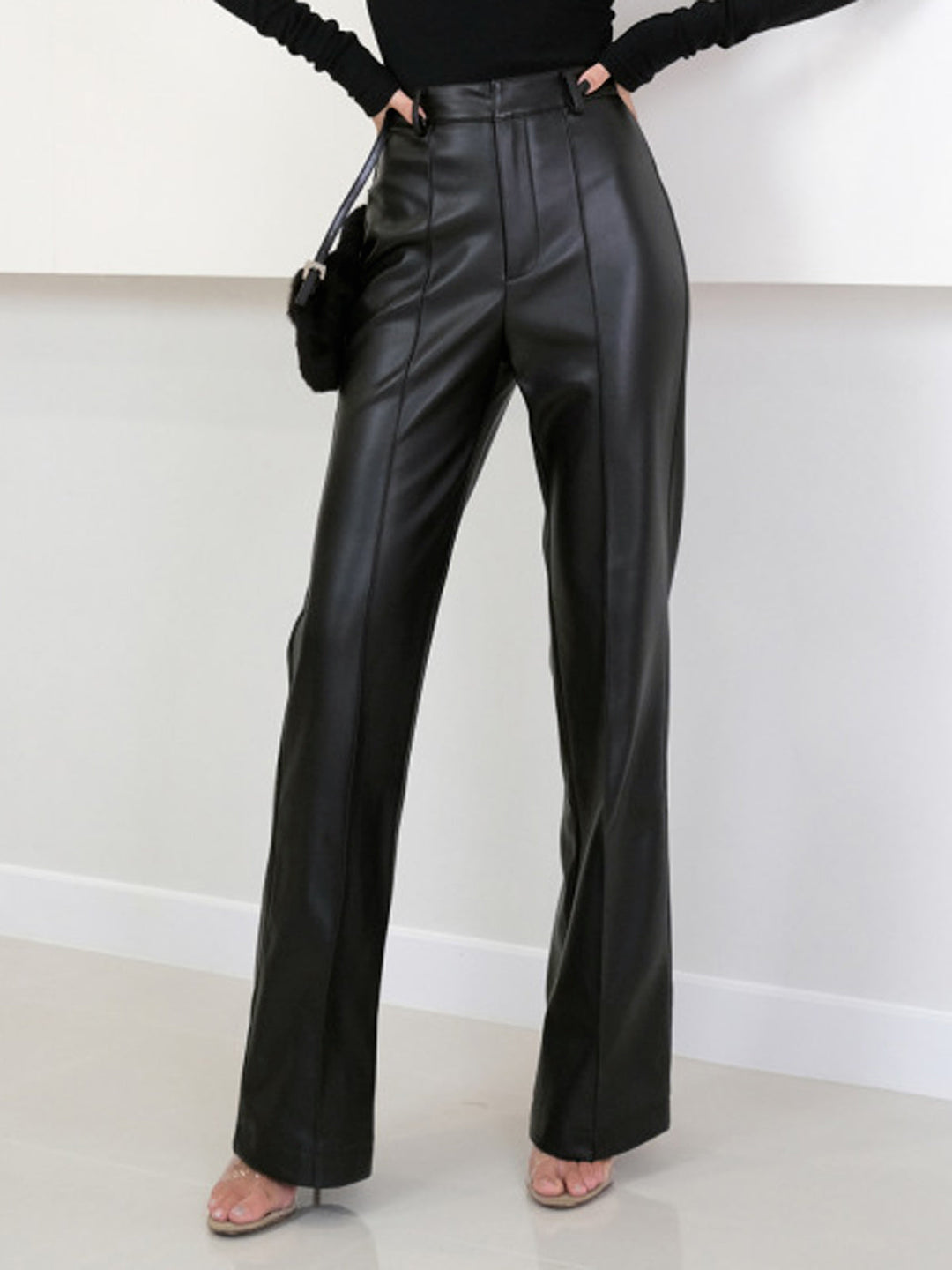 High Waist Faux Leather Pants  Liora Lane Boutique Pants