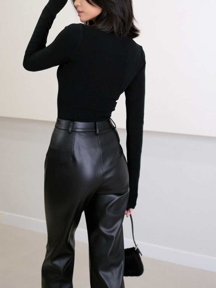 High Waist Faux Leather Pants  Liora Lane Boutique Pants