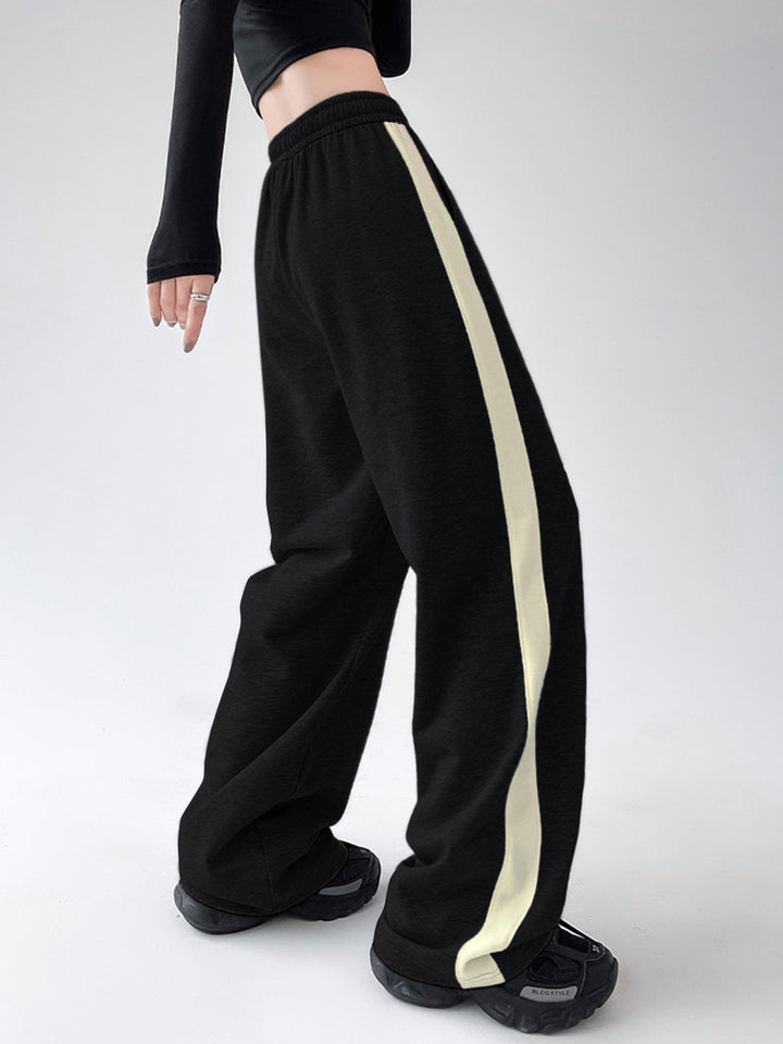 Drawstring Contrast Trim Wide Leg Sweatpants  Liora Lane Boutique Sweatpants