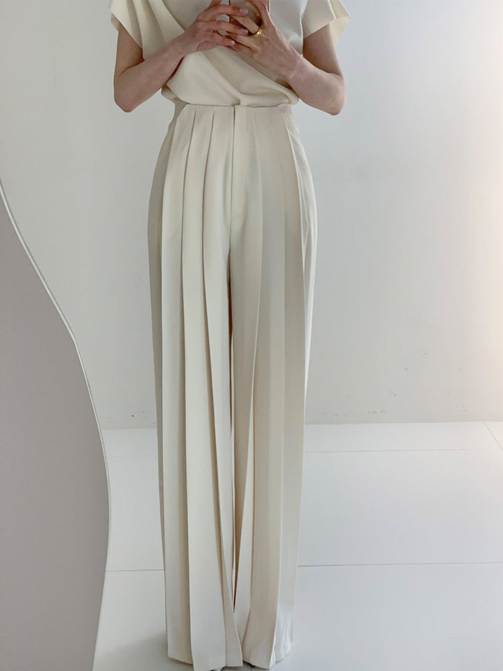 Pleated High Waist Wide Leg Pants  Liora Lane Boutique Pants
