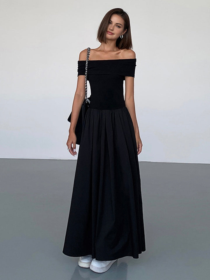 Frenchy Solid Off-Shoulder Long Dress  Liora Lane Boutique Dresses