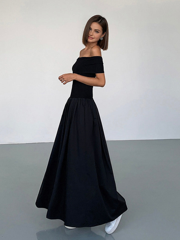 Frenchy Solid Off-Shoulder Long Dress  Liora Lane Boutique Dresses