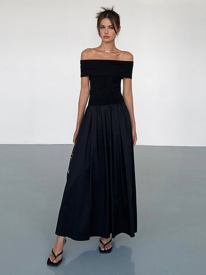 Frenchy Solid Off-Shoulder Long Dress  Liora Lane Boutique Dresses