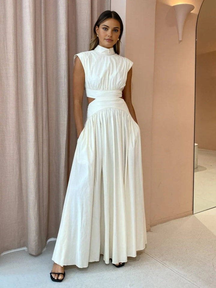 Mock Neck Cut Out Long Dress  Liora Lane Boutique Dresses