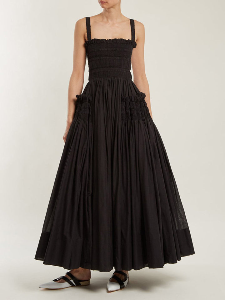 Shirred Pleated Cami Long Dress  Liora Lane Boutique Dresses