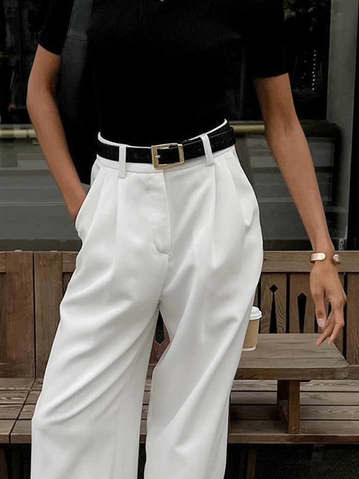 Solid Wide Leg Pants Without Belt  Liora Lane Boutique Pants