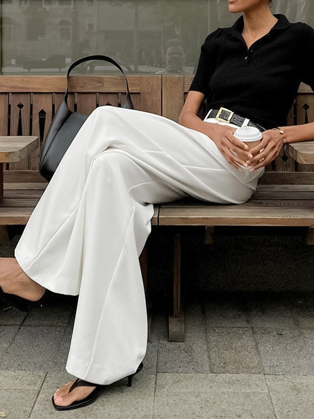 Solid Wide Leg Pants Without Belt  Liora Lane Boutique Pants