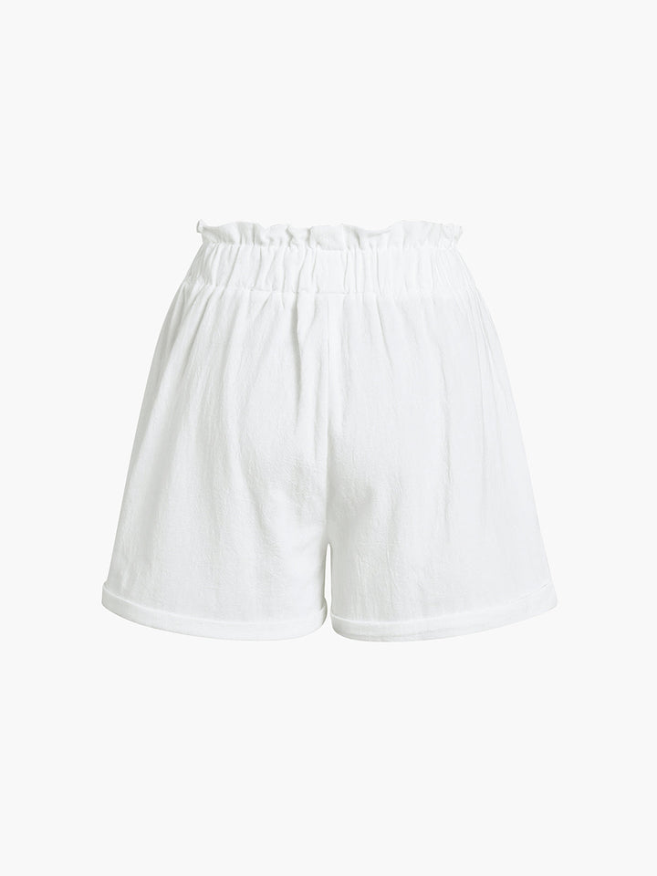 Solid Cotton Ruffle Shorts Sets  Liora Lane Boutique Short Sets