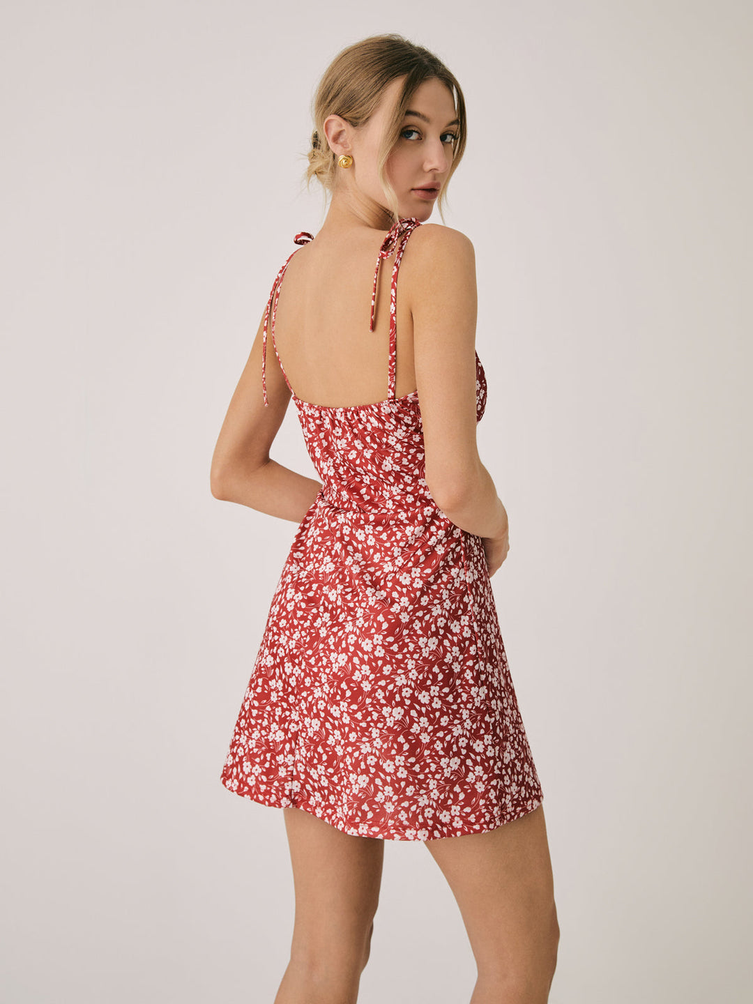 Floral Open Back Print Cami Short Dress  Liora Lane Boutique Floral Dresses