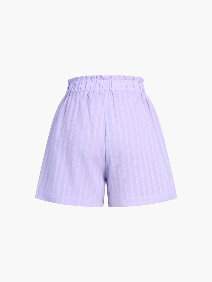 Pure Cotton Pinstripe Long-Sleeve Shorts Set  Liora Lane Boutique Short Sets
