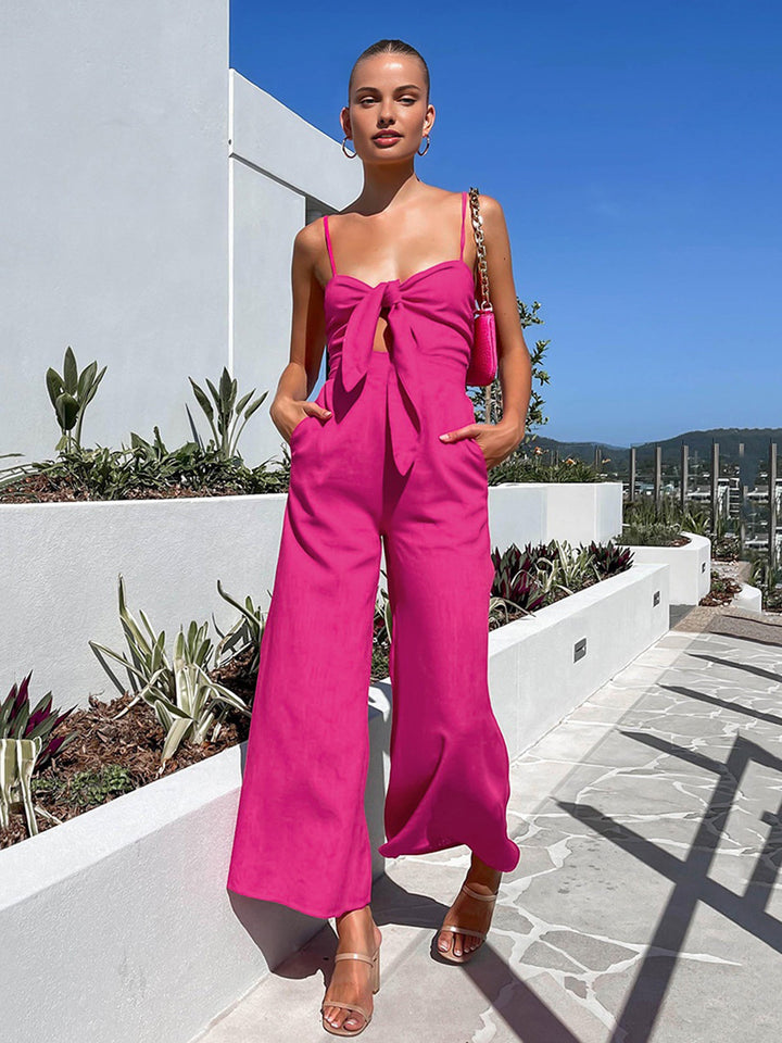 Cotton Twist Detail Jumpsuit  Liora Lane Boutique Jumpsuits