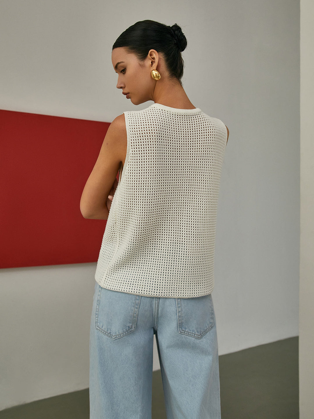 Hollow Sleeveless Knit Cardigan  Liora Lane Boutique Cardigans