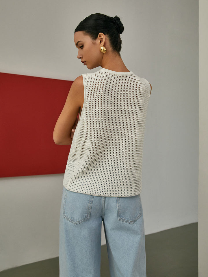 Hollow Sleeveless Knit Cardigan  Liora Lane Boutique Cardigans