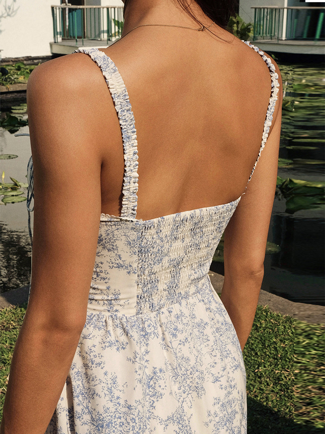 Sapphire Garden Floral Cami Midi Dress  Liora Lane Boutique Dresses